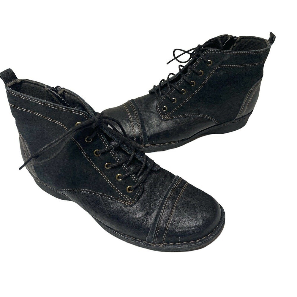 Clarks Soft Cushion Black Leather Boots